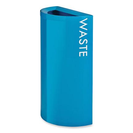 Mixx Recycling Center Half-Round Receptacle, 23 gal, Steel, Blue