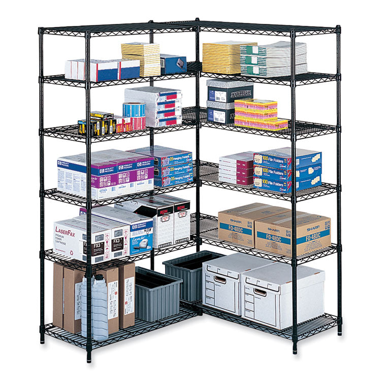 Industrial Extra Shelf Pack, 36w x 24d x 1.5h, Steel, Black, 2/Pack