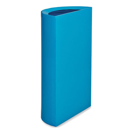 Mixx Recycling Center Half-Round Receptacle, 23 gal, Steel, Blue