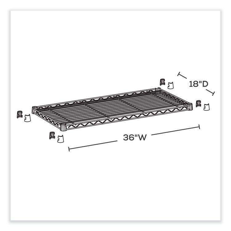 Industrial Extra Shelf Pack, 36w x 18d x 1.5h Steel. Black, 2/Pack