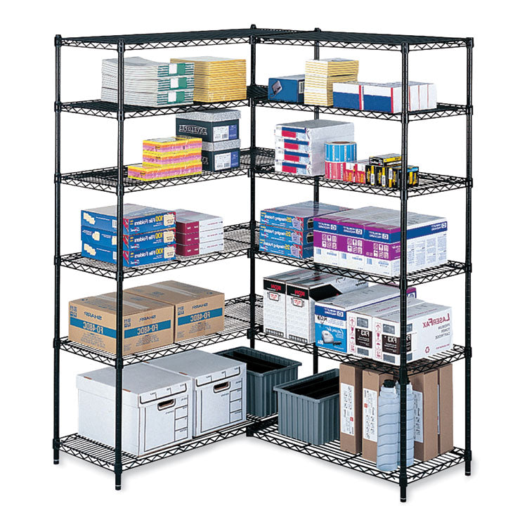 Industrial Extra Shelf Pack, 36w x 18d x 1.5h Steel. Black, 2/Pack
