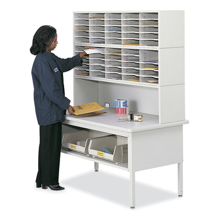 E-Z Sort Additional Mail Trays, 5 Shelves, 11 x 12.5 x 0.5, Gray