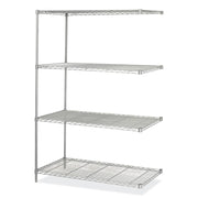 Industrial Add-On Unit, Four-Shelf, 48w x 24d x 72h, Steel, Metallic Gray