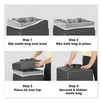 Canmeleon Aggregate Panel Receptacles, Top-Open, 38 gal, Polyethylene, Black