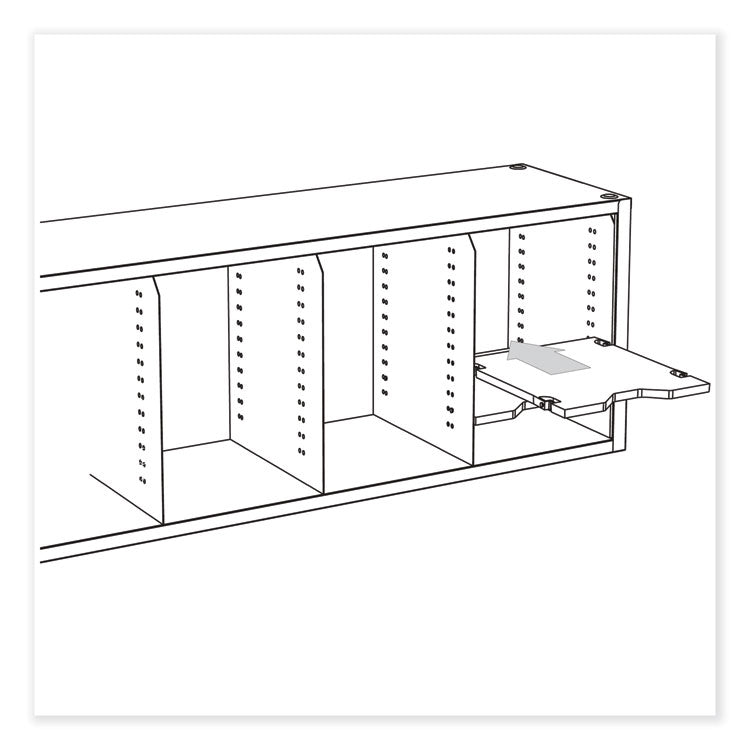 E-Z Sort Additional Mail Trays, 5 Shelves, 11 x 12.5 x 0.5, Black