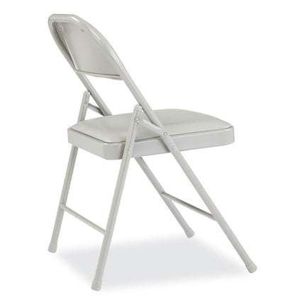 950 Series Vinyl Padded Steel Folding Chair, Supports Up to 250 lb, 17.75" Seat Height, Gray, 4/Carton