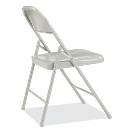 900 Series All-Steel Folding Chair, Supports Up to 250 lb, 17.75" Seat Height, Gray Seat, Gray Back, Gray Base, 4/Cartpn