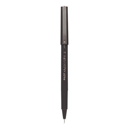 Razor Point Fine Line Porous Point Pen, Stick, Extra-Fine 0.3 Mm, Black Ink, Black Barrel, Dozen