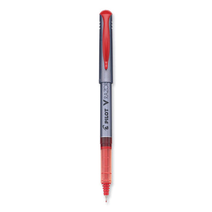 V Razor Point Liquid Ink Porous Point Pen, Stick, Extra-Fine 0.5 mm, Red Ink, Gray/Translucent Red Barrel, Dozen