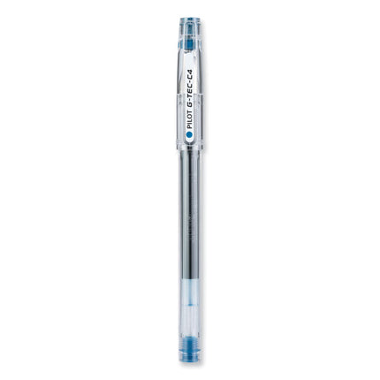 G-TEC-C Ultra Gel Pen, Stick, Ultra-Fine 0.4 mm, Blue Ink, Clear/Blue Barrel, Dozen