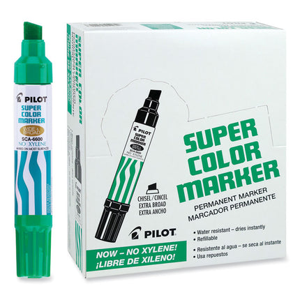 Jumbo Refillable Permanent Marker, Broad Chisel Tip, Green