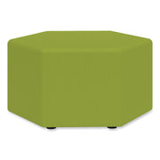 Learn 30" Hexagon Vinyl Ottoman, 30" x 30" x 18", Green