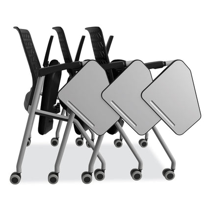 Thesis Training Chair with Flex Back and Tablet, Support Up to 250 lb, 18" Seat Height, Black Seat, Gray Base, 2/Carton