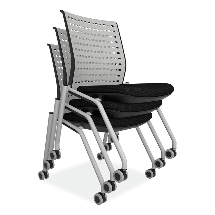 Thesis Training Chair with Static Back, Supports Up to 250 lb, 18" Seat Height, Black Seat, Gray Back, Gray Base, 2/Carton