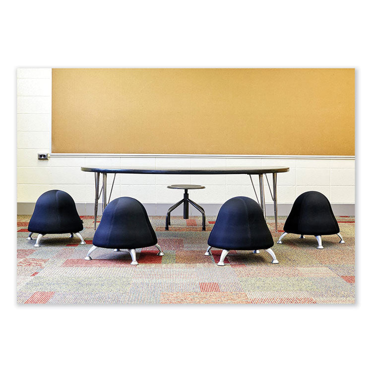 Diesel Low Base Stool, Backless, Supports Up to 250 lb, 16" to 22" Seat Height, Black Seat, Pewter Base