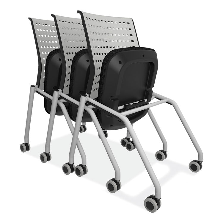Thesis Training Chair with Static Back, Supports Up to 250 lb, 18" Seat Height, Black Seat, Gray Back, Gray Base, 2/Carton