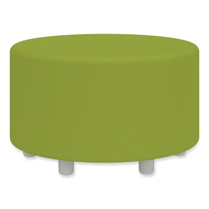 Learn 30" Cylinder Vinyl Ottoman, 30" x 30" x 18", Green