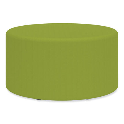 Learn 30" Cylinder Vinyl Ottoman, 30" x 30" x 18", Green
