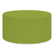 Learn 30" Cylinder Vinyl Ottoman, 30" x 30" x 18", Green