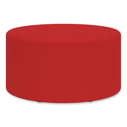 Learn 30" Cylinder Vinyl Ottoman, 30" x 30" x 18", Red