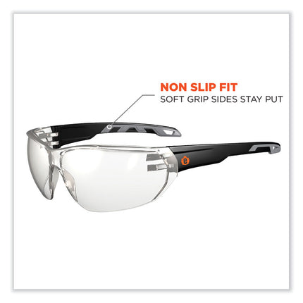 Skullerz Vali Frameless Safety Glasses, Black Nylon Impact Frame, Anti-Fog Indoor/Outdoor Polycarbonate Lens
