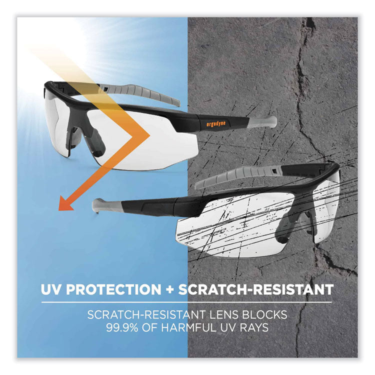 Skullerz Skoll Safety Glasses, Black Nylon Impact Frame, Anti-Fog, Indoor/Outdoor Polycarbonate Lens