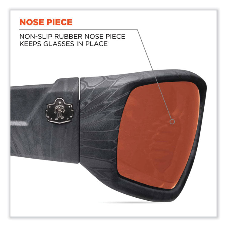 Skullerz Odin Safety Glasses, Black Nylon Impact Frame, Copper Polycarbonate Lens