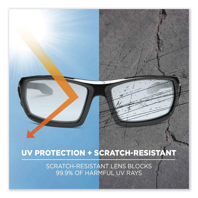 Skullerz Odin Safety Glasses, Black Nylon Impact Frame, Anti-Fog Indoor/Outdoor Lens