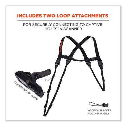 Squids 3132 Barcode Scanner Lanyard Harness, Large: 20" Arm Strap, 43" Lanyard Strap, Hi-Vis Lime