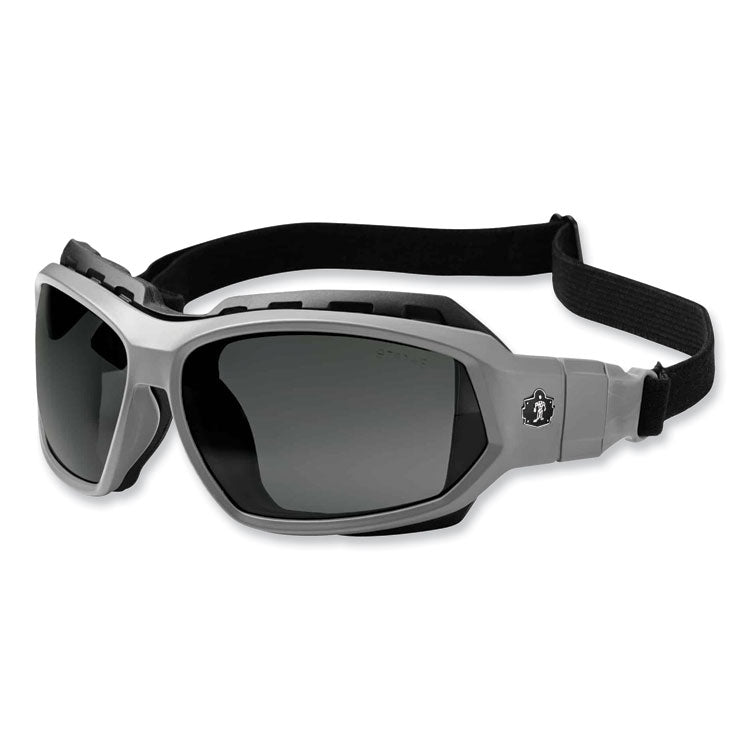 Skullerz Loki Safety Glasses/Goggles, Matte Gray Nylon Impact Frame, Polarized Smoke Polycarbonate Lens