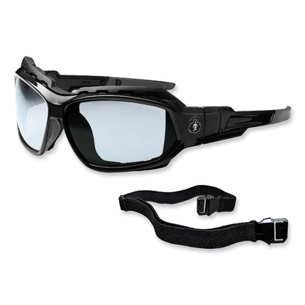 Skullerz Loki Safety Glasses/Goggles, Black Nylon Impact Frame, AntiFog Indoor/Outdoor Polycarbonate Lens
