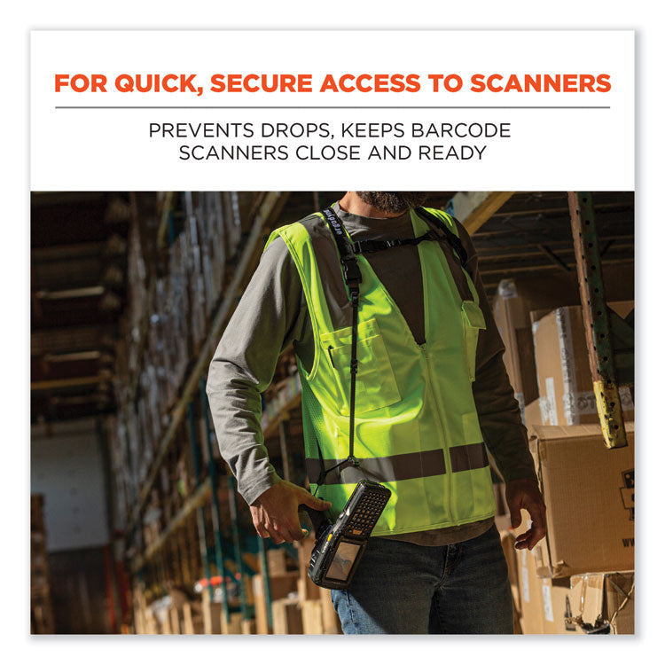 Squids 3132 Barcode Scanner Lanyard Harness, X-Large: 23" Arm Strap, 46" Lanyard Strap, Black