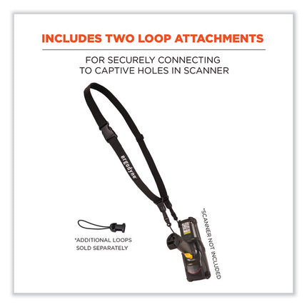 Squids 3134 Barcode Scanner Lanyard Sling, 28" to 66" Long, Black