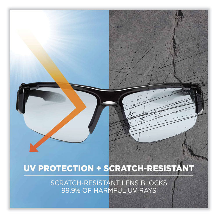 Skullerz Dagr Safety Glasses, Black Nylon Impact Frame, Indoor/Outdoor Polycarbonate Lens