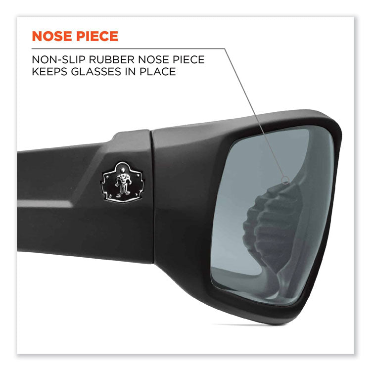 Skullerz Odin Safety Glasses, Black Nylon Impact Frame, Blue Mirror Polycarbonate Lens