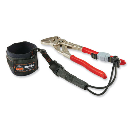Squids 3116 Pull-On Wrist Lanyard with Buckle, 3 lb Max Working Capacity, 7.5" Long, Black
