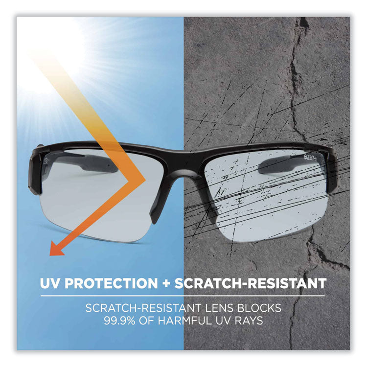Skullerz Dagr Safety Glasses, Matte Black Nylon Impact Frame, Indoor/Outdoor Polycarbonate Lens
