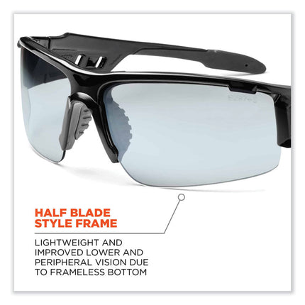 Skullerz Dagr Safety Glasses, Black Nylon Impact Frame, Indoor/Outdoor Polycarbonate Lens