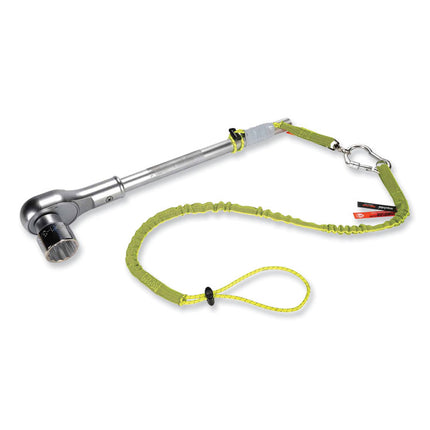 Squids 3100 Lanyard with Aluminum Carabiner + Cinch-Loop, 10 lb Max Working Capacity, 35" to 45" Long, Lime