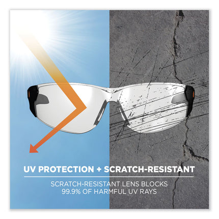 Skullerz Saga Frameless Safety Glasses, Black Nylon Impact Frame, Indoor/Outdoor Polycarbonate Lens