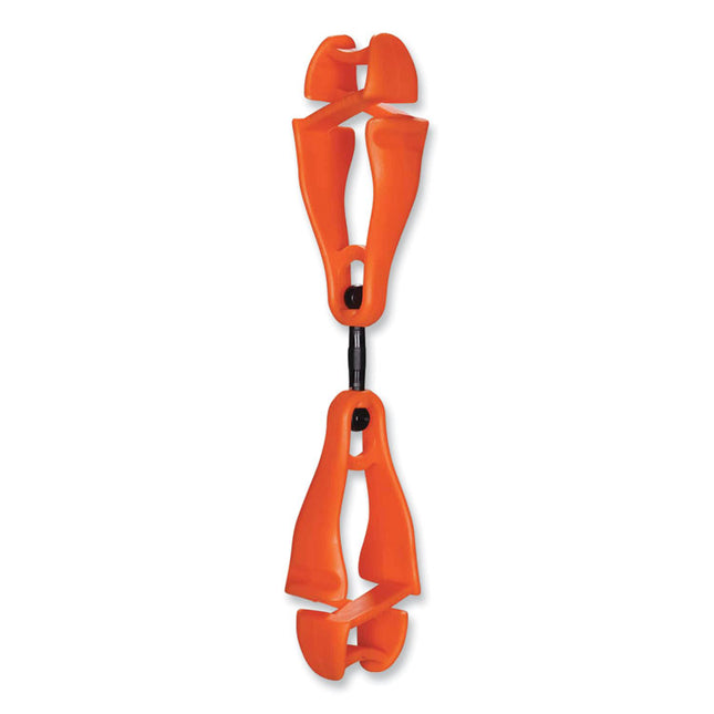 Squids 3420 Dual Clip Swivel Glove Clip Holder, 1 x 0.6 x 5.5, Acetal Copolymer, Orange, 100/Pack