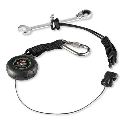 Squids 3001 Retractable Tool Lanyard with Choking-Loop Tool Tether + Carabiner Anchor, 2 lb Max Working Capacity, 48" Long