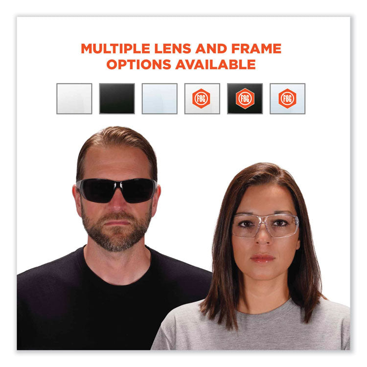Skullerz Vali Frameless Safety Glasses, Matte Black Nylon Impact Frame, Clear Polycarbonate Lens