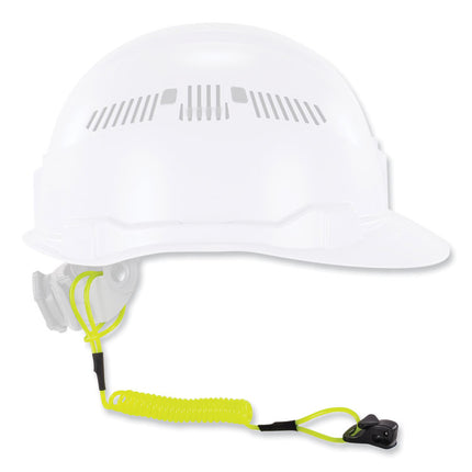 Squids 3158 Coiled Lanyard with Clamp, 2 lb Max Working Capacity, 12" to 48" Long, Lime