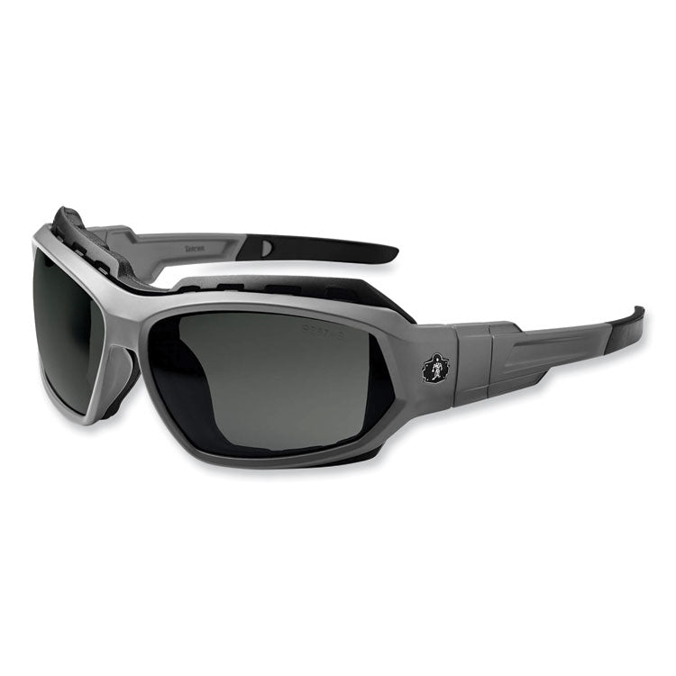 Skullerz Loki Safety Glasses/Goggles, Matte Gray Nylon Impact Frame, Polarized Smoke Polycarbonate Lens