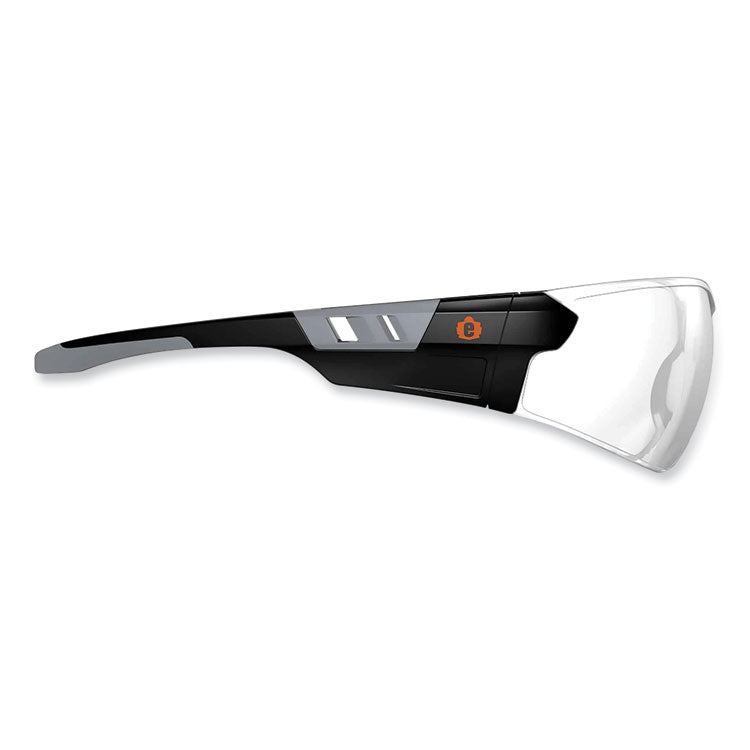 Skullerz Saga Frameless Safety Glasses, Matte Black Nylon Impact Frame, Clear Polycarbonate Lens
