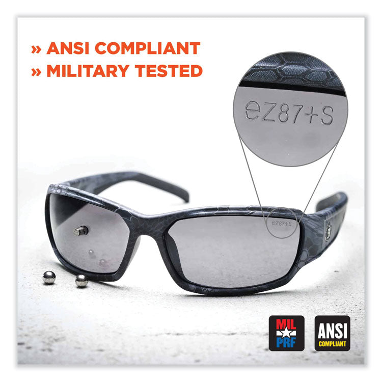 Skullerz Thor Safety Glasses, Black Nylon Impact Frame, Anti-Fog Smoke Polycarbonate Lens