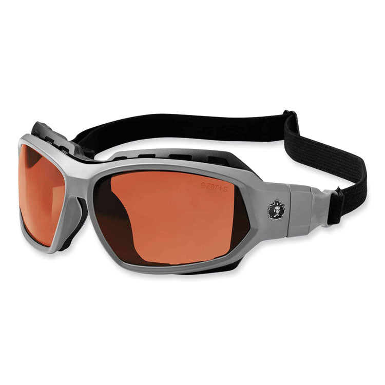 Skullerz Loki Safety Glasses/Goggles, Gray Nylon Impact Frame, Polarized Copper Polycarbonate Lens
