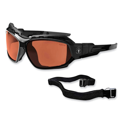 Skullerz Loki Safety Glasses/Goggles, Black Nylon Impact Frame, Polarized Copper Polycarbonate Lens