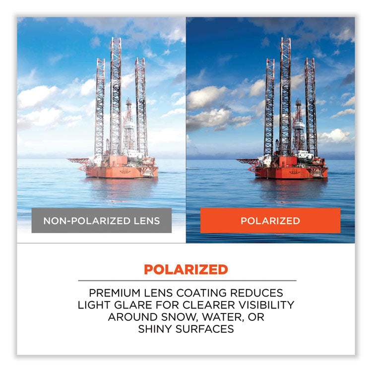 Skullerz Odin Safety Glasses, Black Nylon Impact Frame, Polarized Smoke Polycarbonate Lens